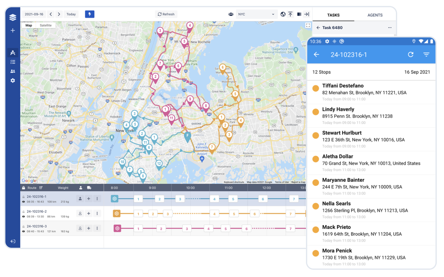 ufleet dashboard and ufleet driver app screenshots